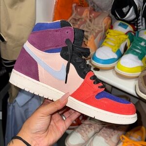 Nike Red and Purple High-Top Sneakers